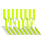 Vertical Stripes - White and Fluorescent Yellow MOM 3D Greeting Card (8x4)