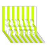 Vertical Stripes - White and Fluorescent Yellow YOU ARE INVITED 3D Greeting Card (7x5)