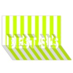 Vertical Stripes - White and Fluorescent Yellow BEST SIS 3D Greeting Card (8x4)