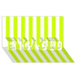 Vertical Stripes - White and Fluorescent Yellow ENGAGED 3D Greeting Card (8x4)
