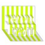 Vertical Stripes - White and Fluorescent Yellow THANK YOU 3D Greeting Card (7x5)
