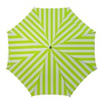 Vertical Stripes - White and Fluorescent Yellow Golf Umbrella