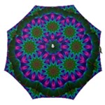 Star Of Leaves, Abstract Magenta Green Forest Straight Umbrellas Star Of Leaves, Abstract Magenta Green Forest Straight Umbrellas
