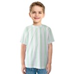Vertical Stripes - White and Pale Green Kid s Sport Mesh Tee