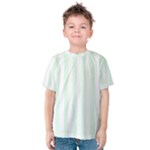 Vertical Stripes - White and Pale Green Kid s Cotton Tee