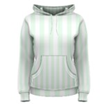 Vertical Stripes - White and Pale Green Women s Pullover Hoodie