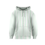 Vertical Stripes - White and Pale Green Kid s Zipper Hoodie