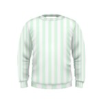 Vertical Stripes - White and Pale Green Kid s Sweatshirt