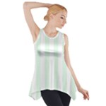 Vertical Stripes - White and Pale Green Side Drop Tank Tunic