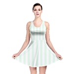 Vertical Stripes - White and Pale Green Reversible Skater Dress