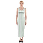 Vertical Stripes - White and Pale Green Fitted Maxi Dress