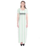 Vertical Stripes - White and Pale Green Short Sleeve Maxi Dress