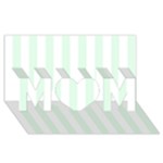 Vertical Stripes - White and Pale Green MOM 3D Greeting Card (8x4)