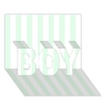 Vertical Stripes - White and Pale Green BOY 3D Greeting Card (7x5)
