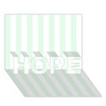 Vertical Stripes - White and Pale Green HOPE 3D Greeting Card (7x5)