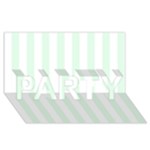 Vertical Stripes - White and Pale Green PARTY 3D Greeting Card (8x4)