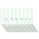 Vertical Stripes - White and Pale Green SORRY 3D Greeting Card (8x4)