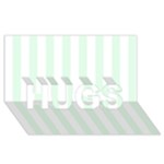 Vertical Stripes - White and Pale Green HUGS 3D Greeting Card (8x4)