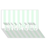 Vertical Stripes - White and Pale Green ENGAGED 3D Greeting Card (8x4)