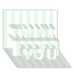 Vertical Stripes - White and Pale Green THANK YOU 3D Greeting Card (7x5)