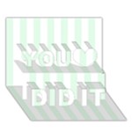 Vertical Stripes - White and Pale Green You Did It 3D Greeting Card (7x5)