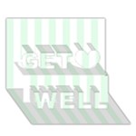 Vertical Stripes - White and Pale Green Get Well 3D Greeting Card (7x5)