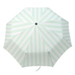 Vertical Stripes - White and Pale Green Folding Umbrella