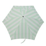 Vertical Stripes - White and Pale Green Mini Umbrella