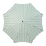 Vertical Stripes - White and Pale Green Golf Umbrella