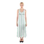 Vertical Stripes - White and Pastel Green Full Print Maxi Dress