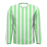 Vertical Stripes - White and Light Green Men s Long Sleeve T-shirt
