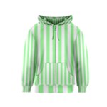 Vertical Stripes - White and Light Green Kid s Zipper Hoodie