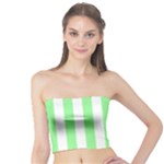 Vertical Stripes - White and Light Green Tube Top