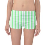 Vertical Stripes - White and Light Green Boyleg Bikini Bottoms