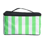 Vertical Stripes - White and Light Green Cosmetic Storage Case