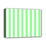 Vertical Stripes - White and Light Green Deluxe Canvas 16  x 12  (Stretched)