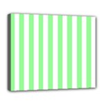 Vertical Stripes - White and Light Green Deluxe Canvas 24  x 20  (Stretched)