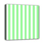 Vertical Stripes - White and Light Green Mini Canvas 8  x 8  (Stretched)