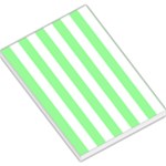 Vertical Stripes - White and Light Green Large Memo Pads