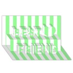 Vertical Stripes - White and Light Green Best Friends 3D Greeting Card (8x4)