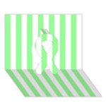 Vertical Stripes - White and Light Green Ribbon 3D Greeting Card (7x5)