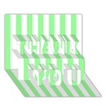 Vertical Stripes - White and Light Green THANK YOU 3D Greeting Card (7x5)