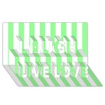 Vertical Stripes - White and Light Green Laugh Live Love 3D Greeting Card (8x4)