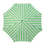 Vertical Stripes - White and Light Green Golf Umbrella