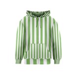 Vertical Stripes - White and Dollar Bill Green Kid s Zipper Hoodie