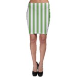 Vertical Stripes - White and Dollar Bill Green Bodycon Skirt