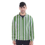 Vertical Stripes - White and Dollar Bill Green Wind Breaker (Men)