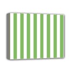 Vertical Stripes - White and Dollar Bill Green Deluxe Canvas 14  x 11  (Stretched)