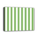 Vertical Stripes - White and Dollar Bill Green Deluxe Canvas 16  x 12  (Stretched)