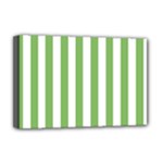 Vertical Stripes - White and Dollar Bill Green Deluxe Canvas 18  x 12  (Stretched)